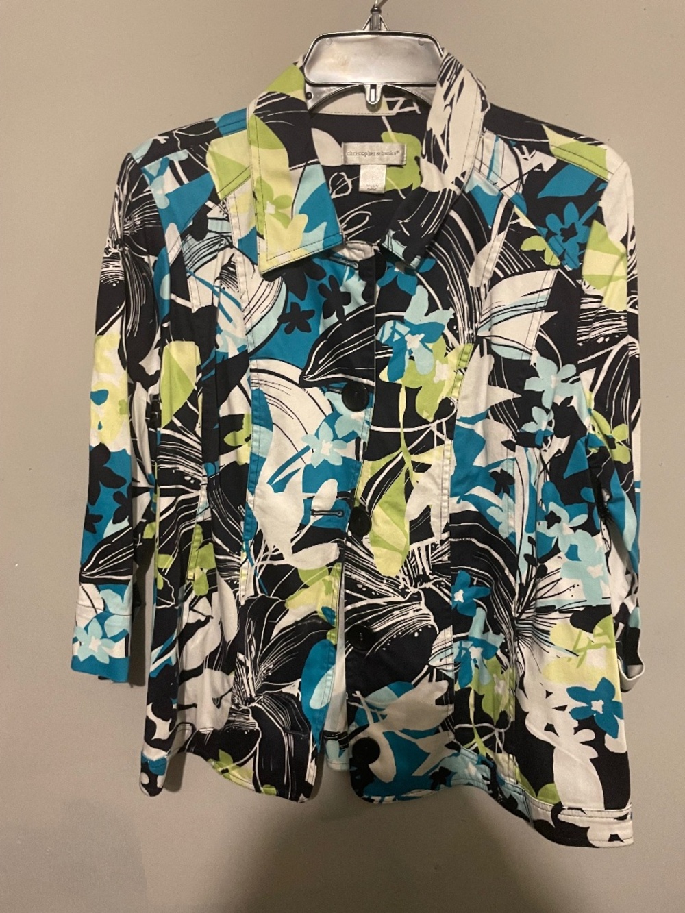 Christopher and Banks women’s size large multicolor button up jacket
